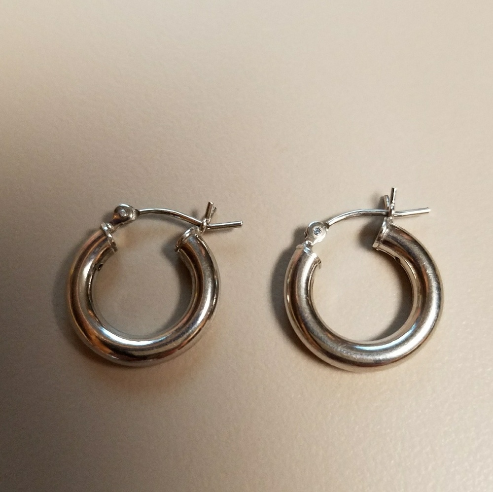 New Sterling Silver Hoop Earrings